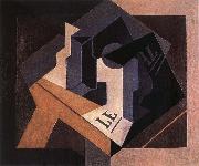 Juan Gris Fruit dish and bottle oil painting on canvas